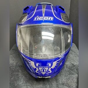 Icon Domain™ 2 Motorcycle Helmet - Dragons - Blue - Size Small